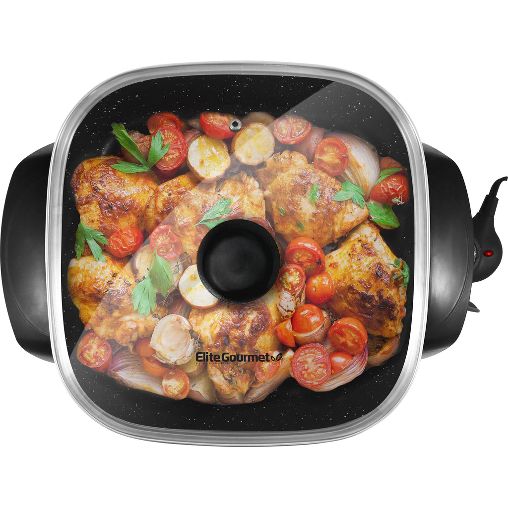 Elite Gourmet 12 / 7.5Qt Nonstick Electric Skillet With Glass Lid