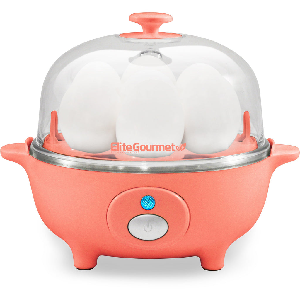 Elite Gourmet EGC115M Easy Egg Cooker Electric 7-Egg Capacity, Soft,  Medium, Hard-Boiled Egg Cooker with Auto Shut-Off, Measuring Cup Included,  BPA