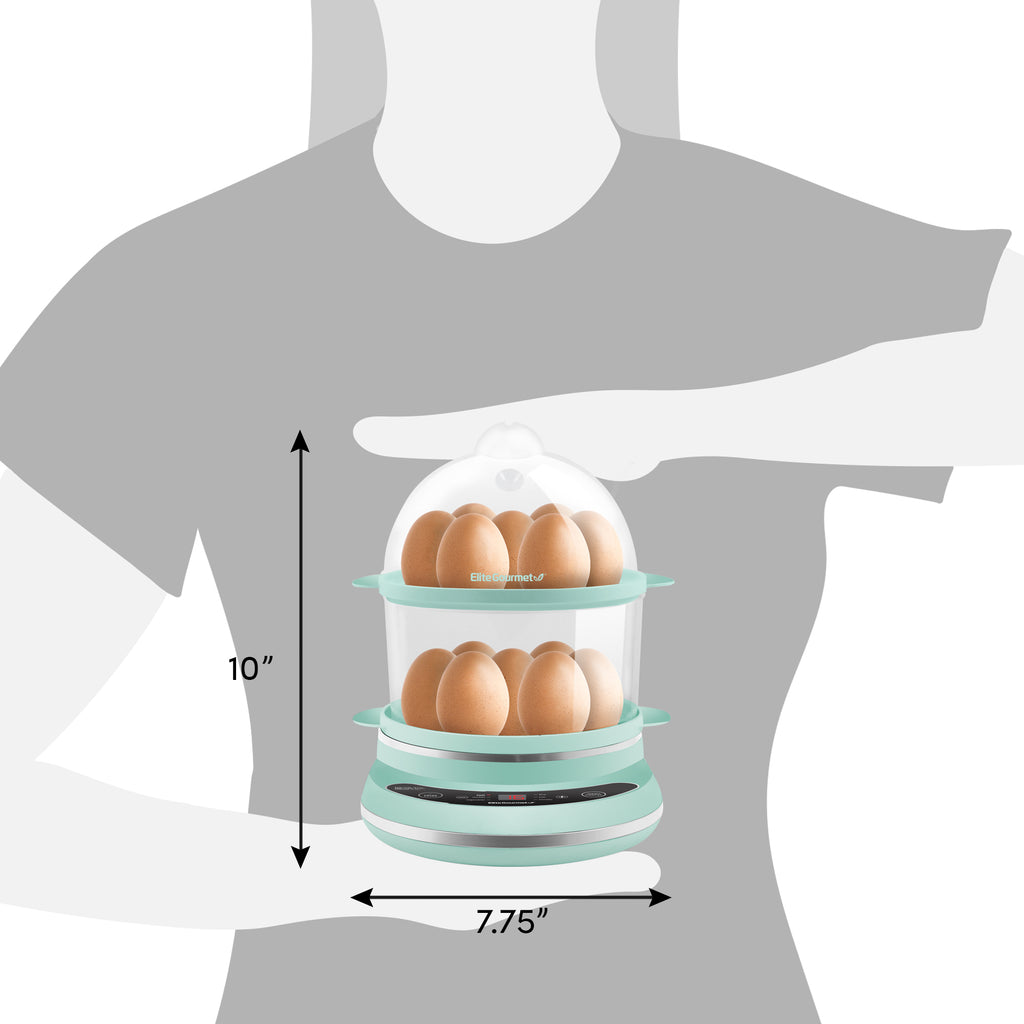 Elite Gourmet Programmable 2-Tier Egg Cooker/Steamer 