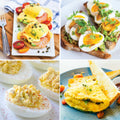 Various types of foods made with eggs