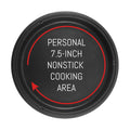 Personal 7.5-inch nonstick cooking area.