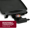 REMOVABLE THERMOSTAT for easy clean up and compact storage