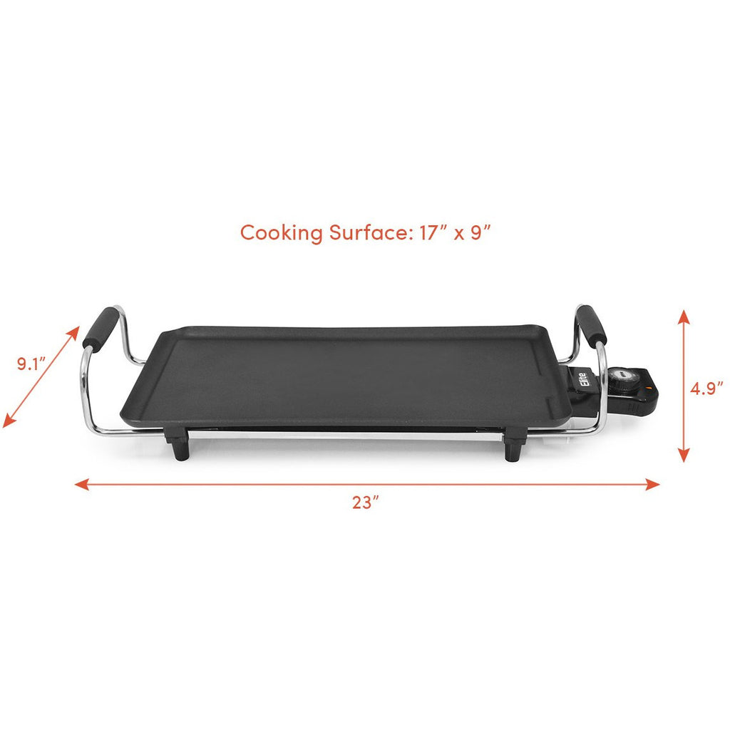 17" x 9" Cooking Surface, 23" Width x 49" x 9.1" Depth.
