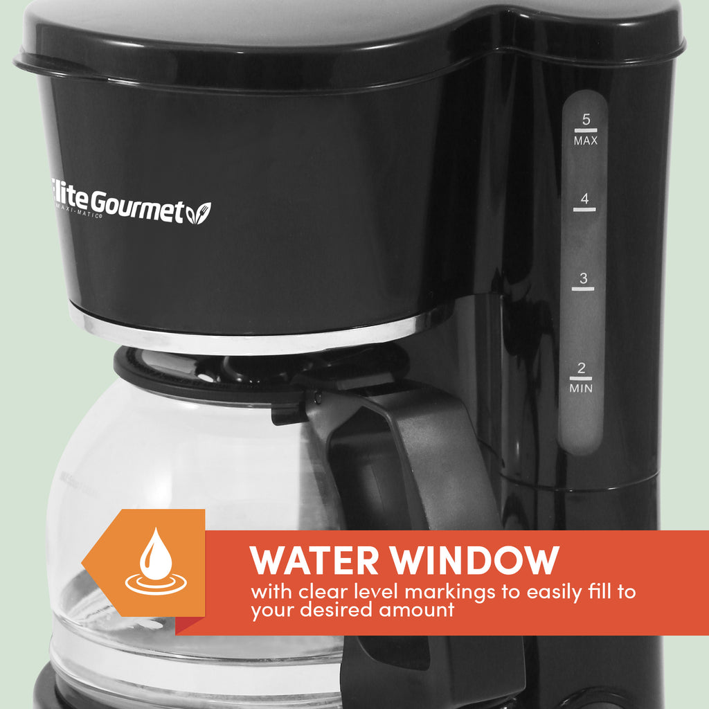Image showing water window of coffee maker. WATER WINDOW with clear level markings to easily fill to your desired amount