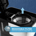 REMOVABLE FILTER and brew basket for easy clean up