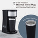 14 oz. insulated thermal travel mug with #304 stainless steel interior.