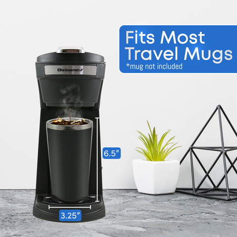 Fits Most Travel Mugs *mug not included. Dimensions of mug space Width 3.25" x Height 6.5"