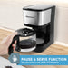PAUSE & SERVE FUNCTION lets you pour a cup while still brewing.