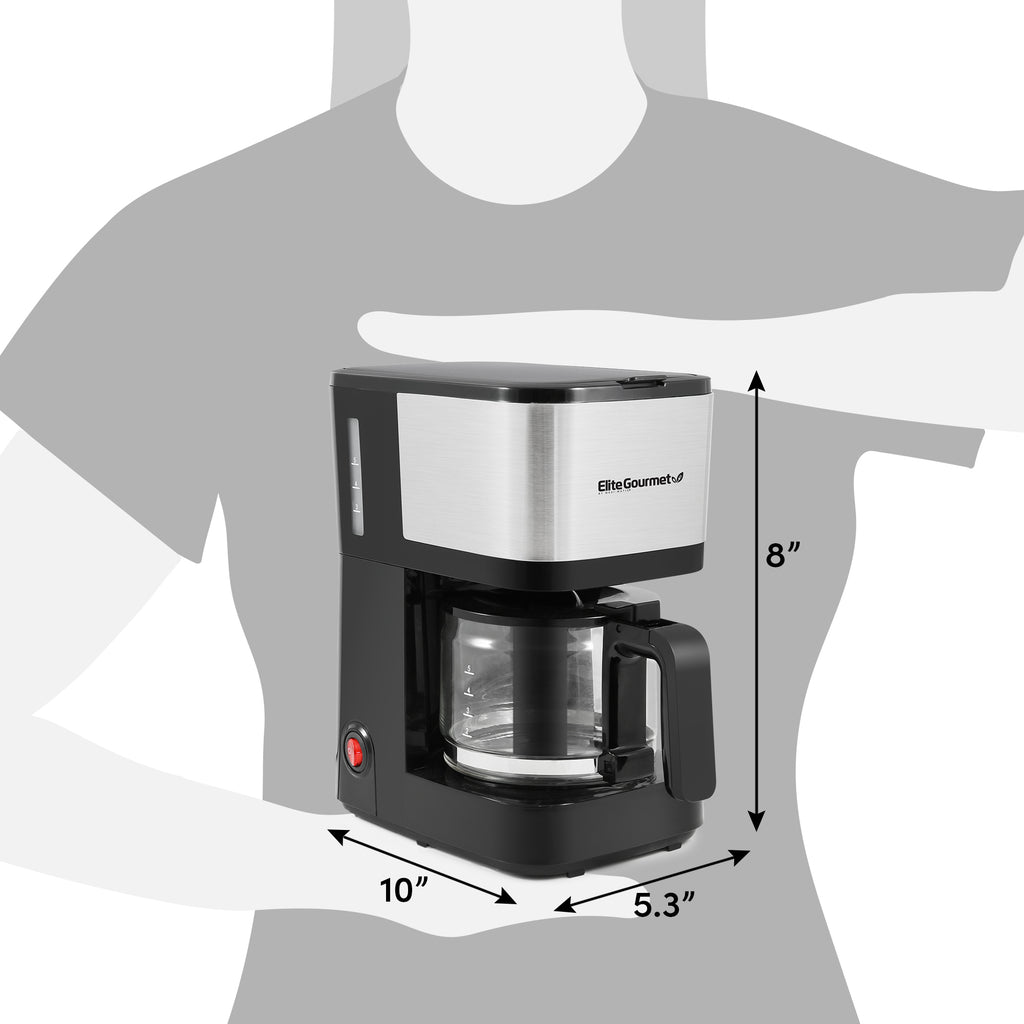 COMMERCIAL CHEF 5-Cup Small Drip Coffeemaker with Pour Over Option, White