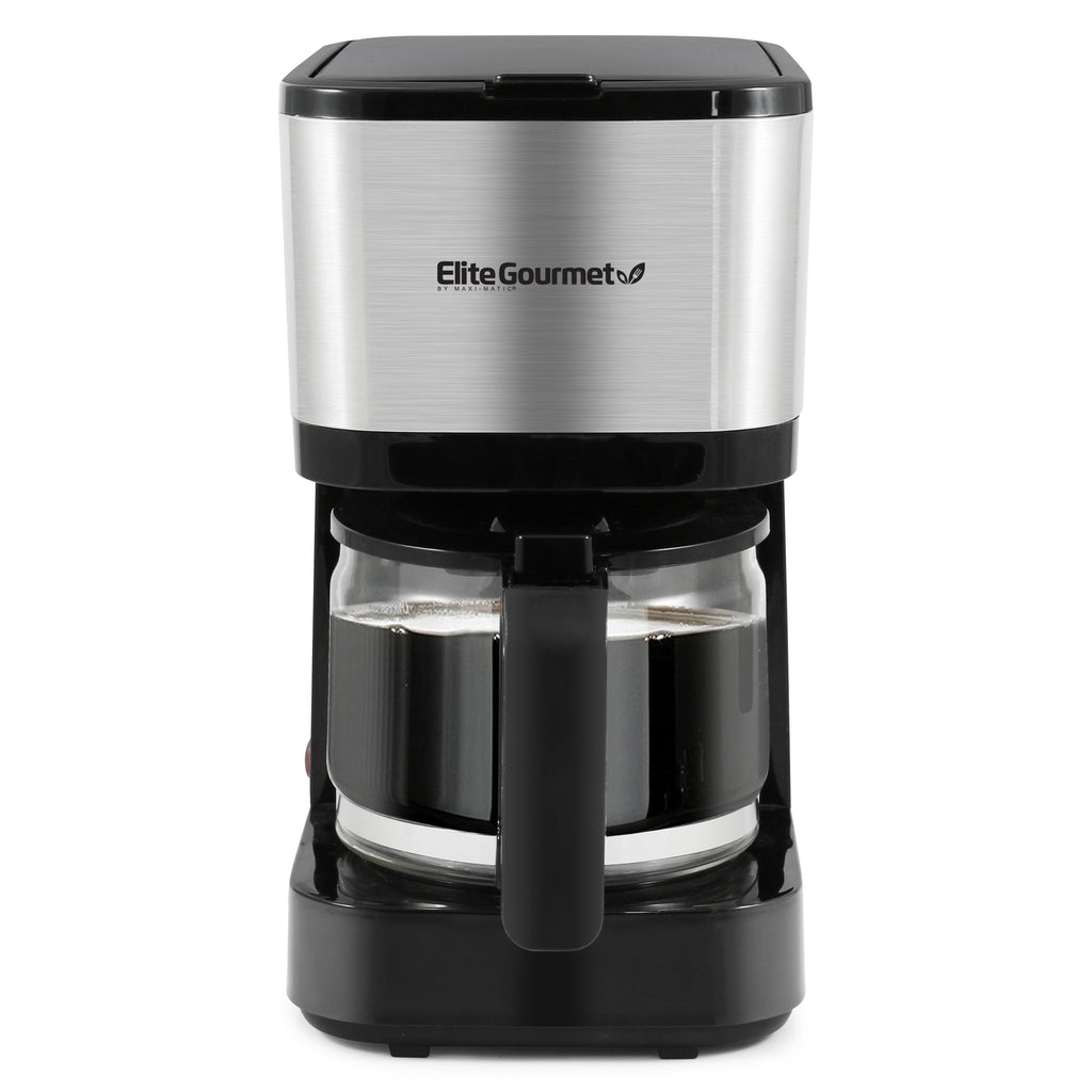 Elite Gourmet EHC-5055 Automatic Brew & Drip Coffee Maker with Pause N  Serve Reusable Filter, On/Off Switch, Water Level Indicator, Black