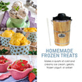 Various ice cream flavors.  Homemade frozen treats.  Makes 6 quarts of cold and creamy ice cream, gelato, frozen yogurt or sorbet.