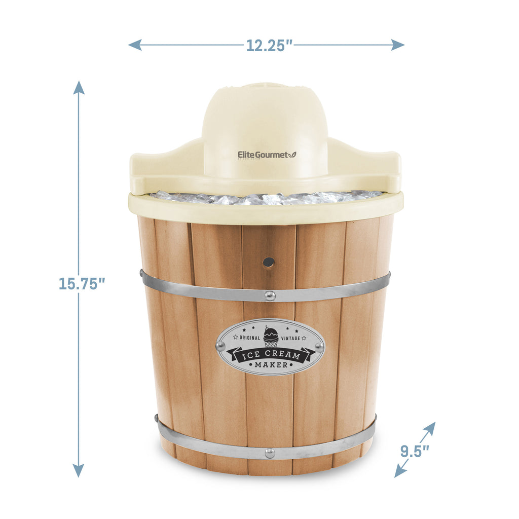 Electric Motorized Old-Fashioned Bucket Ice Cream Maker