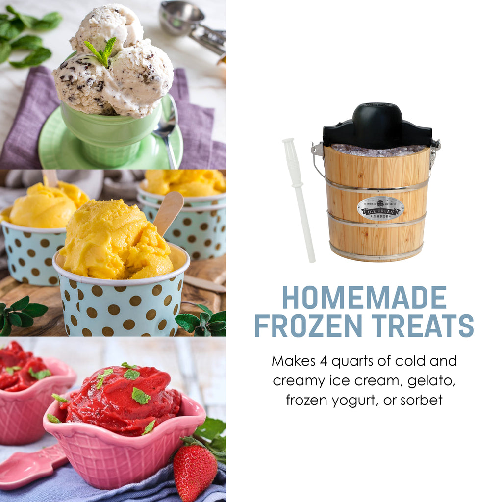 HOMEMADE FROZEN TREATS Makes 4 quarts of cold and creamy ice cream, gelato, frozen yogurt, or sorbet