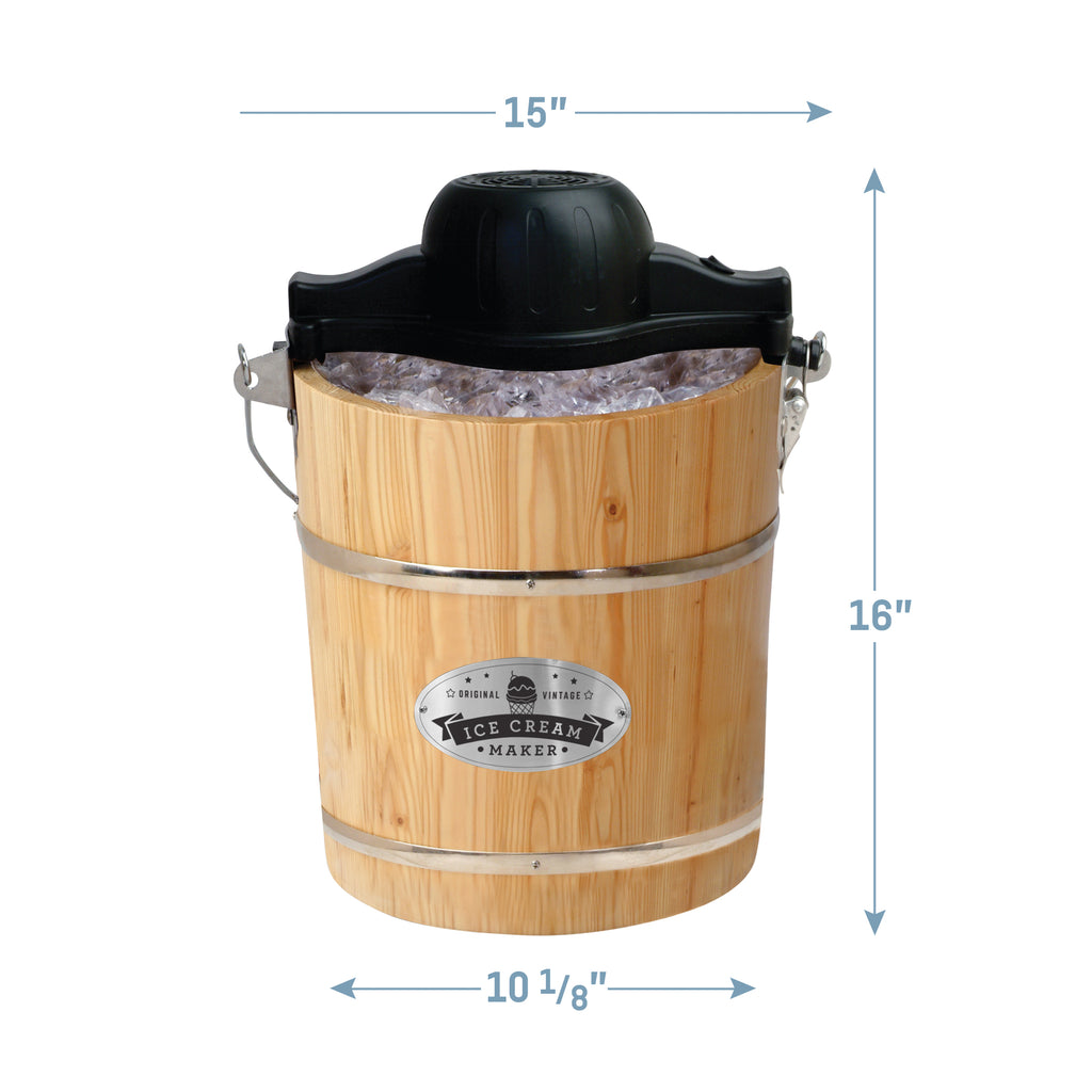 4 Qt. Electric Motorized Old-Fashioned Bucket Ice Cream Maker & Hand C –  Shop Elite Gourmet - Small Kitchen Appliances