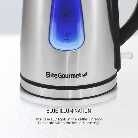 1.7L Stainless Steel Cordless Electric Kettle with Auto Shut-Off