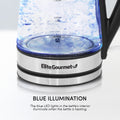 BLUE ILLUMINATION The blue LED lights in the kettle's interior illuminate when the kettle is heating.