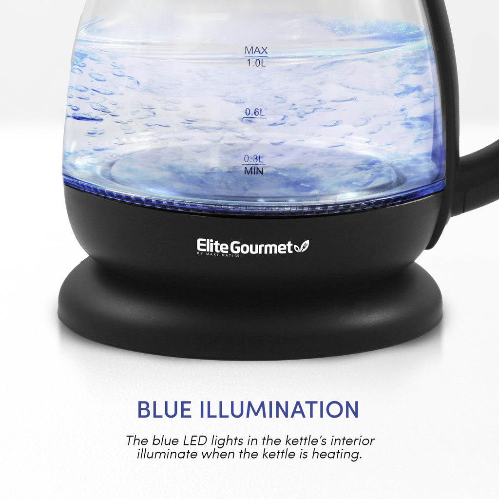 Large Capacity Electric Kettle Blue LED Light Glass Kettle Tea