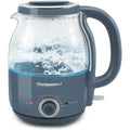1.2L Electric BPA-Free Glass Kettle, Cordless 360°, Auto Shut-Off (Slate Blue)