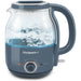 1.2L Electric BPA-Free Glass Kettle, Cordless 360°, Auto Shut-Off (Slate Blue)