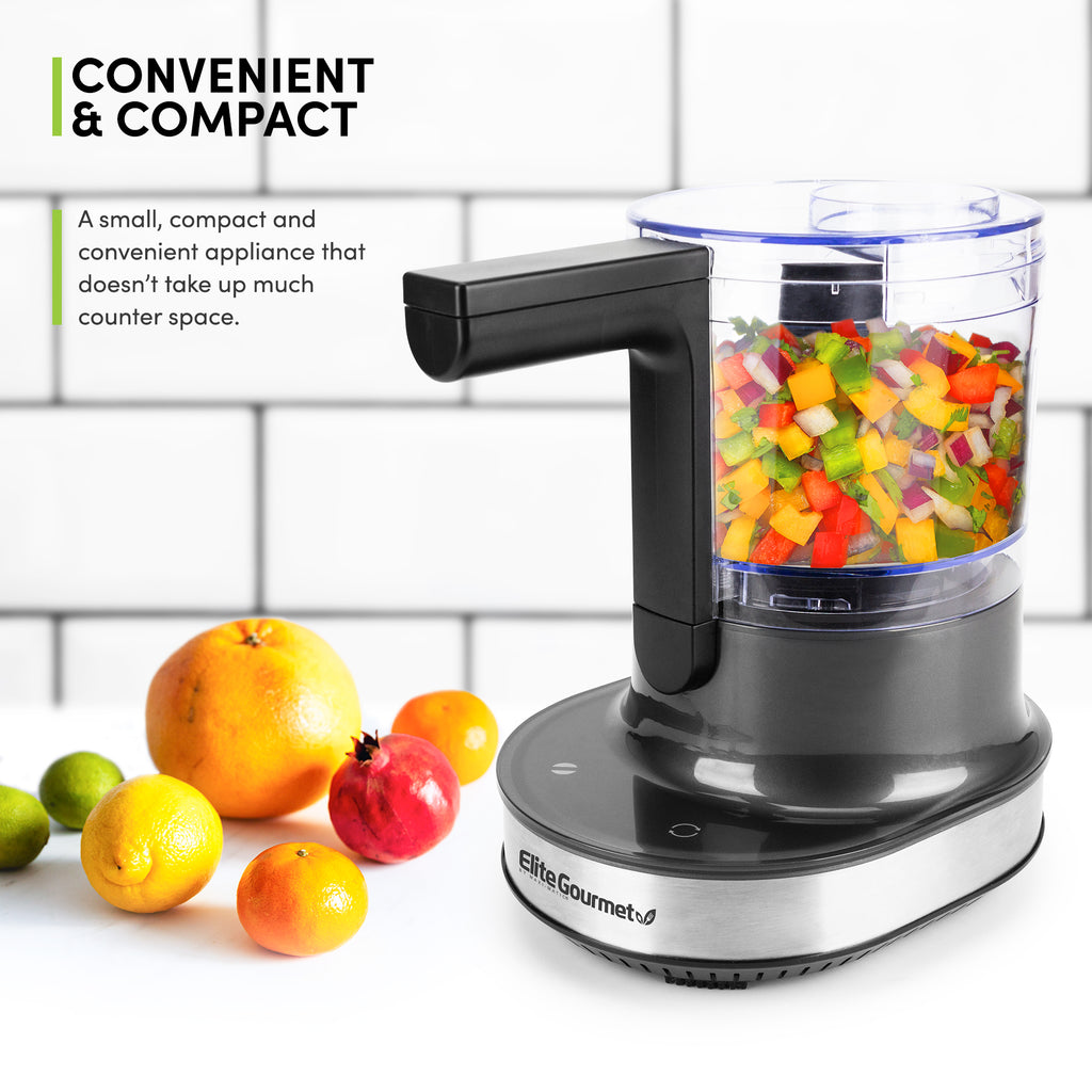 CONVENIENT & COMPACT A small, compact and convenient appliance that doesn't take up much counter space.