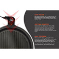 EASY TO USE Elite Gourmet Electric Grill is so easy to use! The detachable cooking dial features user-friendly display settings to suit your cooking needs; from 200°F to 450°F. GETTING STARTED Simply insert the metal rod connector of the temperature plug into the grill, and plug the other end into an electrical outlet. Set to the desired temperature, allowing the grill to preheat, and now you're set to grill your favorite foods.