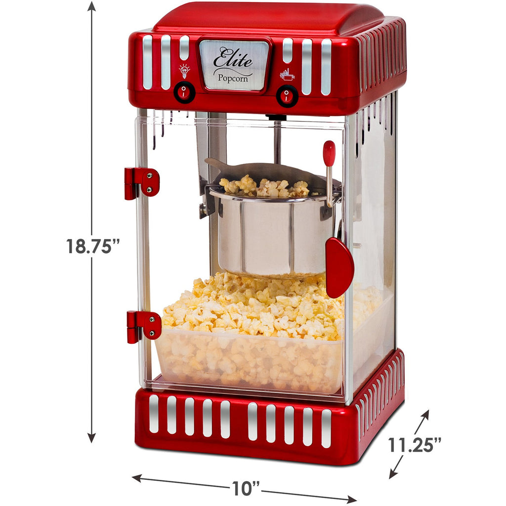 Retro 10 Cup Table-Top Popcorn Maker, Retro Red