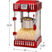 2.5 oz classic carnival tabletop kettle popcorn popper machine dimension: 18.75"H x 10"L x 11.25"W.