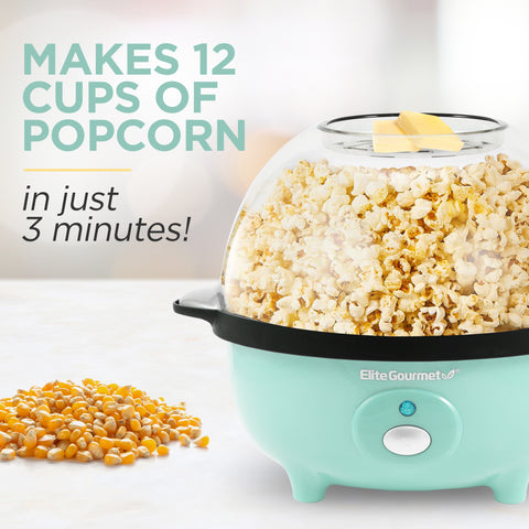 MAKES 12 CUPS OF POPCORN in just 3 minutes!