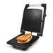 Nonstick Electric Panini Grill with sandwich on grill.