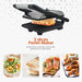 2 Slices Panini Maker.  Multi-function: Grill, Contact Grill great for all your grills needs.  Food images such as grilled fruit, sandwich ,salmon, sausages.
