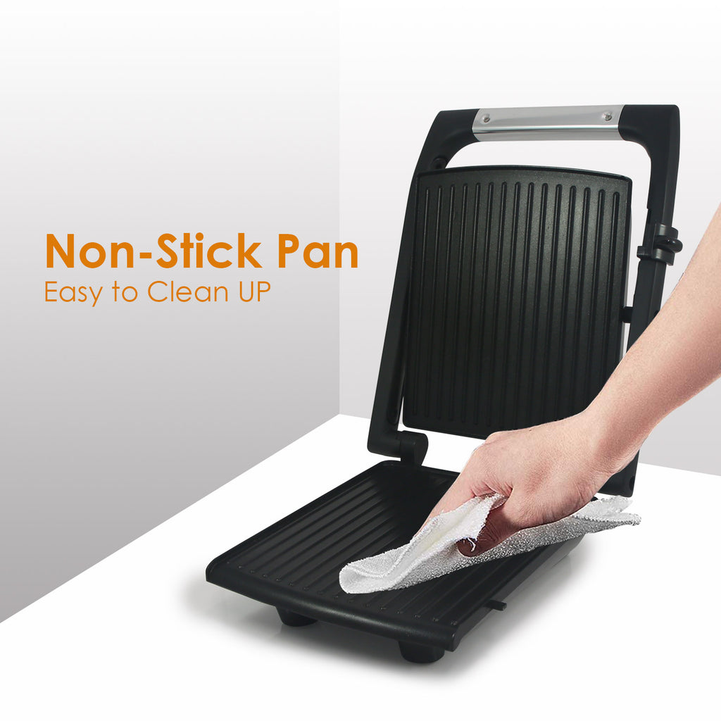 Non-Stick Pan.  Easy to clean up.  Wipe clean with a damp cloth.