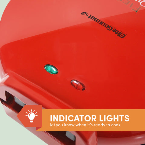 INDICATOR LIGHTS let you know when it's ready to cook. Photo of indicator lights on quesadilla Maker