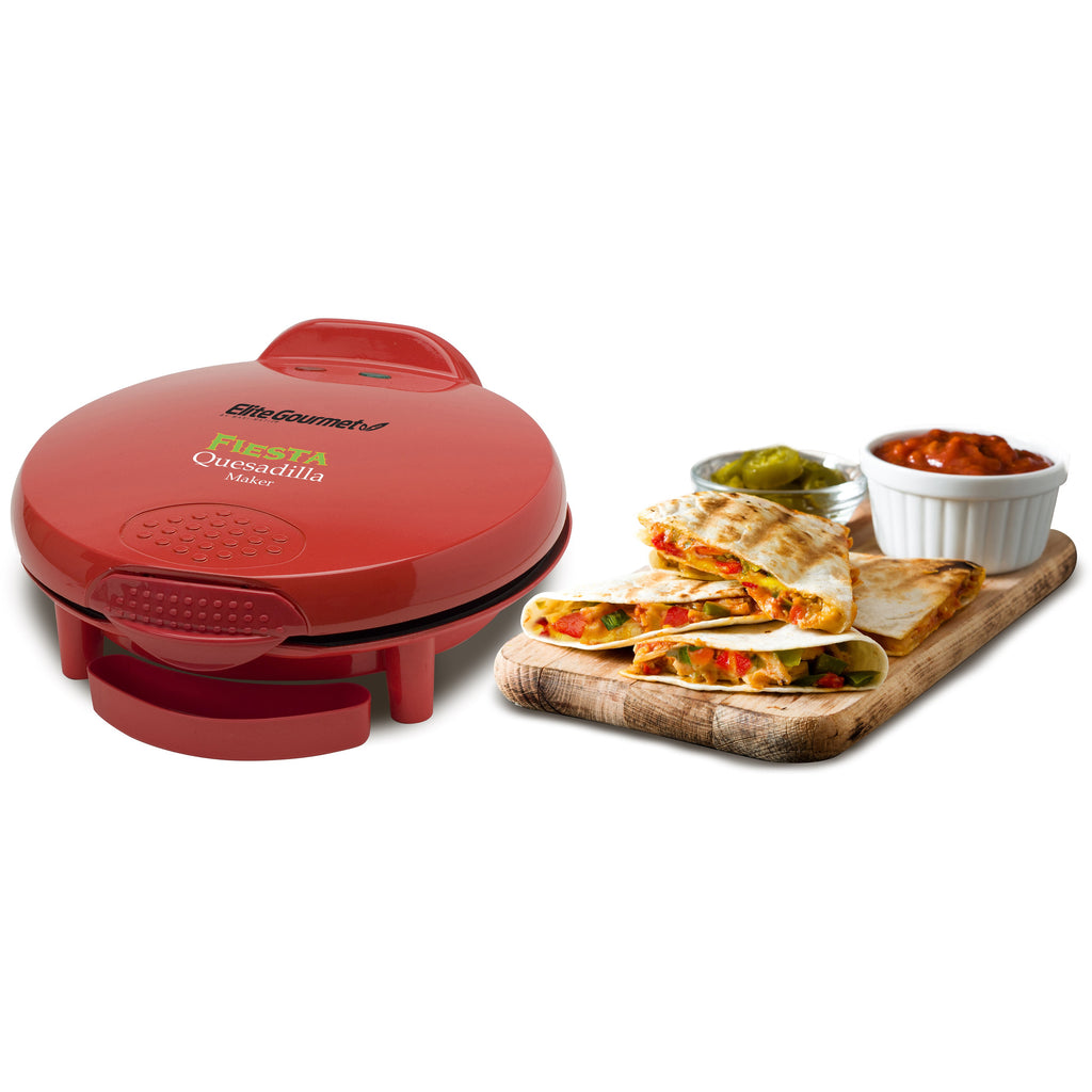 Elite Gourmet EQD413 Non-Stick Electric, Mexican Taco Tuesday Quesadilla  Maker, 8 Inch, Red & EOM205 Non-Stick Omelet, Frittata, Snack Pocket Maker,  2