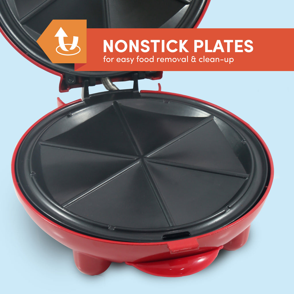 Nonstick plates for easy food removal & clean-up.