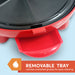 Removable Tray catches unwanted grease for easy cleaning.