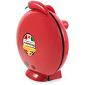 Red Quesadilla Maker displayed upright for storage.