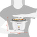 Dimensions of rice cooker.  8" height, 9.25" diameter.