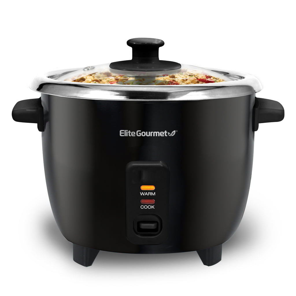 Elite Gourmet 6-cup Rice Cooker with Stainless Steel Pot 