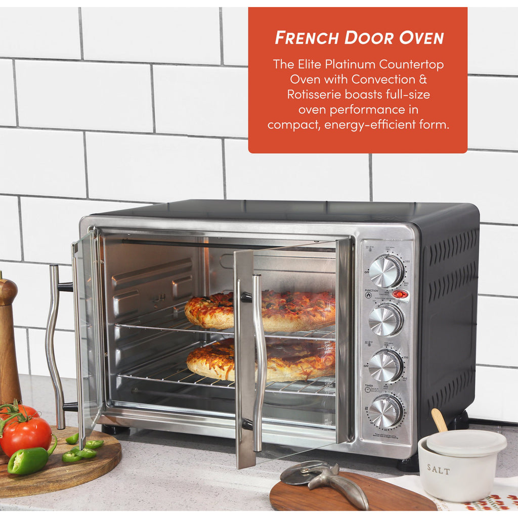45L French Door Convection Toaster Oven Rotisserie