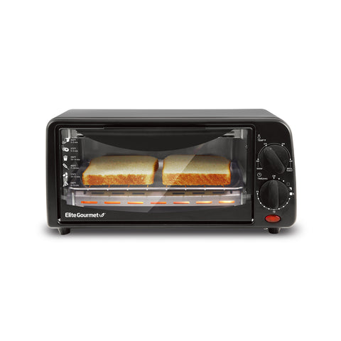 2 slice toaster oven with 15-min timer and temperature controls.