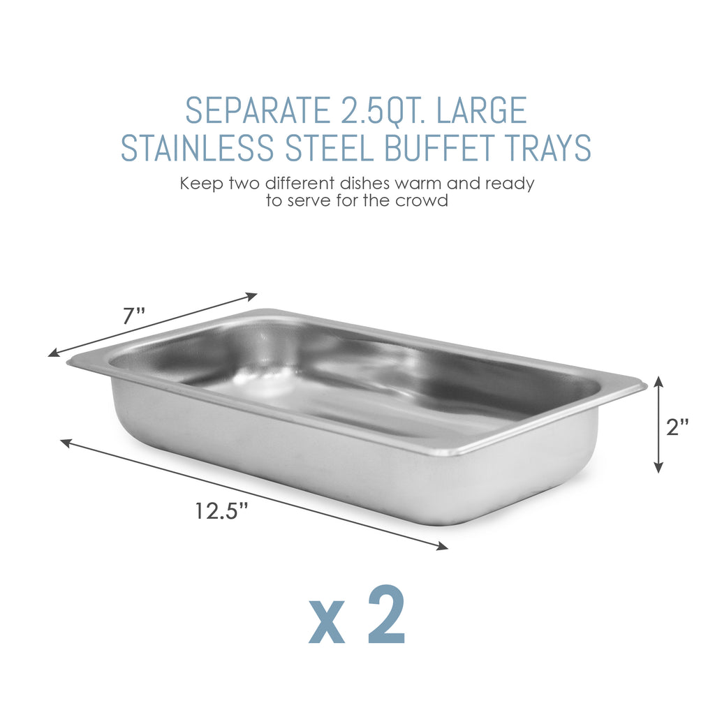 Elite Gourmet Maxi-Matic Stainless Steel Buffet Server & Warming Tray  #EWM-6122