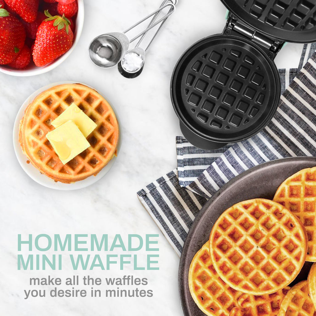 5 Nonstick Mini Waffle Breakfast Maker (Mint) – Shop Elite