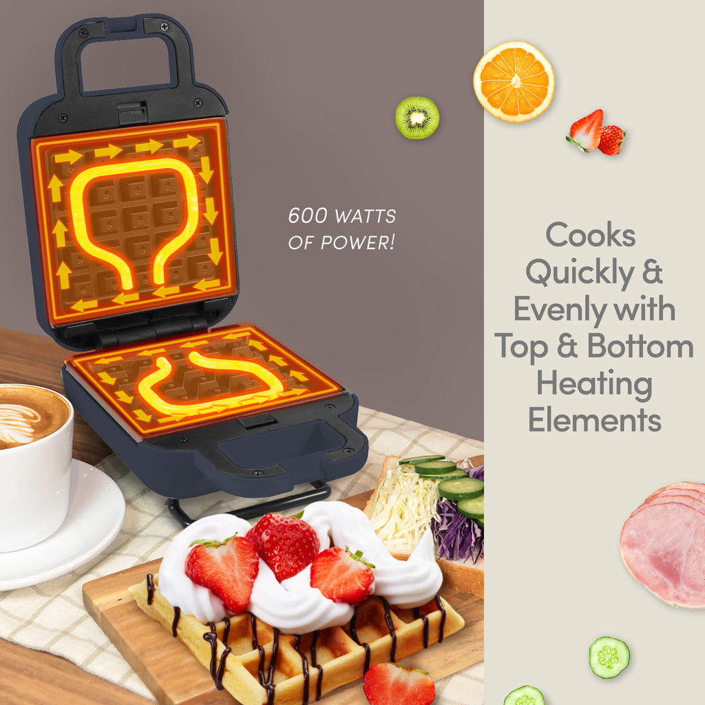 Elite Gourmet EWM015R Electric Nonstick 4.5-inch Mini Waffle Maker
