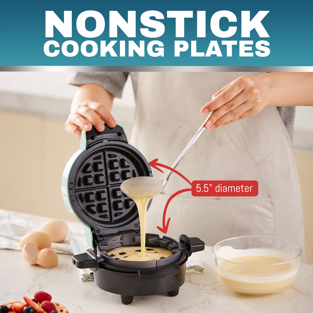 Elite Gourmet EWM015R Electric Nonstick 4.5-inch Mini Waffle Maker
