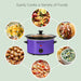 Easily Cooks a Variety of Foods. Showing various types of foods surrounding to Elite Gourmet Electric Slow Cooker.