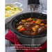Removable stoneware slides right out of the base for easy transport to the table or storage in the fridge. Showing Elite Gourmet Slow Cooker's stoneware part with curry.