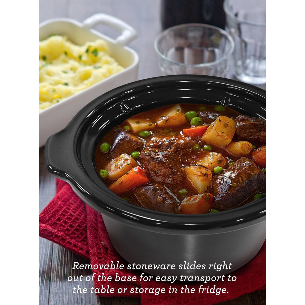 3 QT Slow Cooker Black, Cool-touch Handles, Removable Inner
