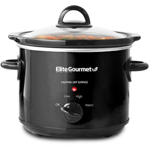 8.5 Qt. Deluxe Metallic Red Slow Cooker with Glass Lid – Shop Elite Gourmet  - Small Kitchen Appliances