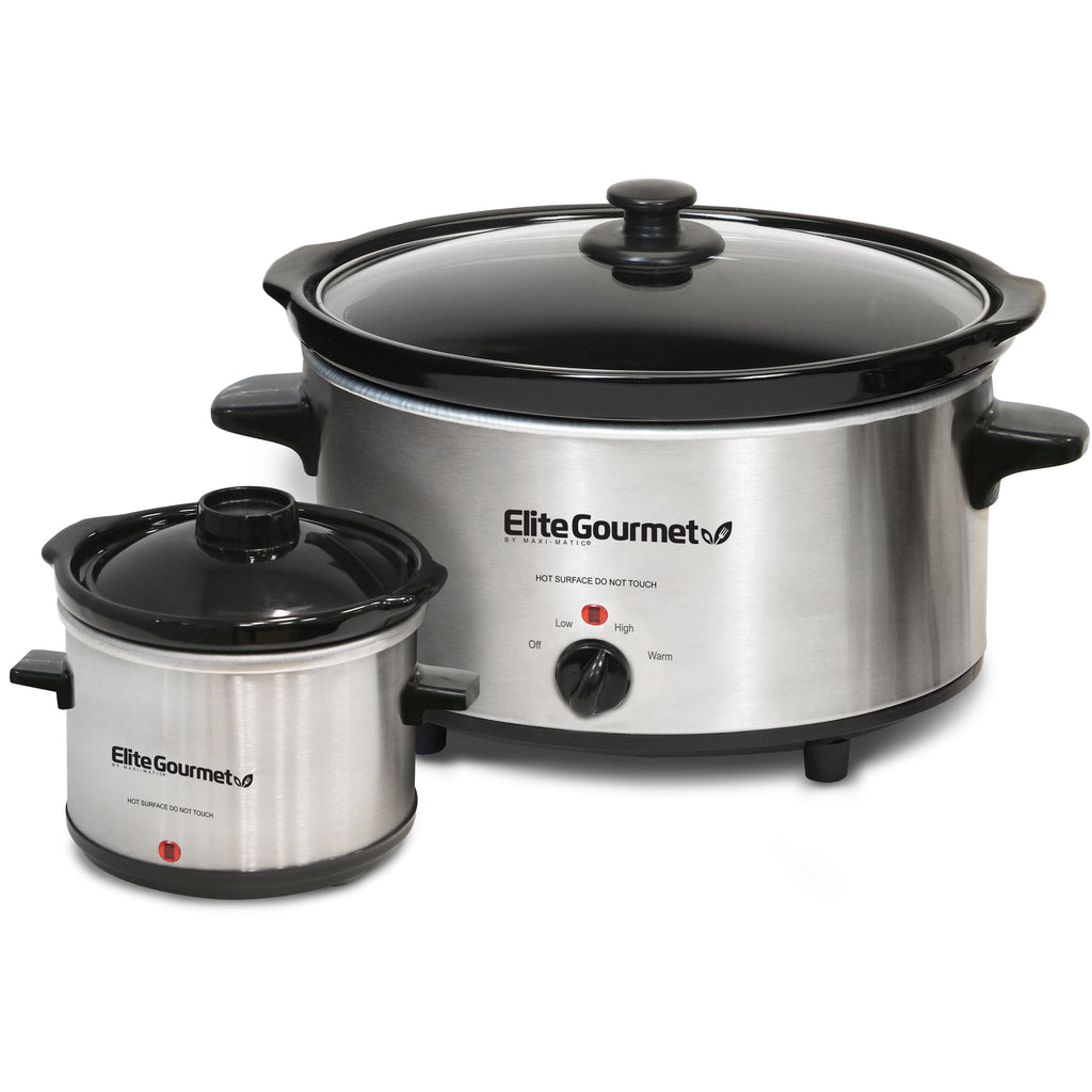 Maxi-Matic Elite Gourmet 1.5 Qt. Mini Slow Cooker in Stainless Steel -  7791016