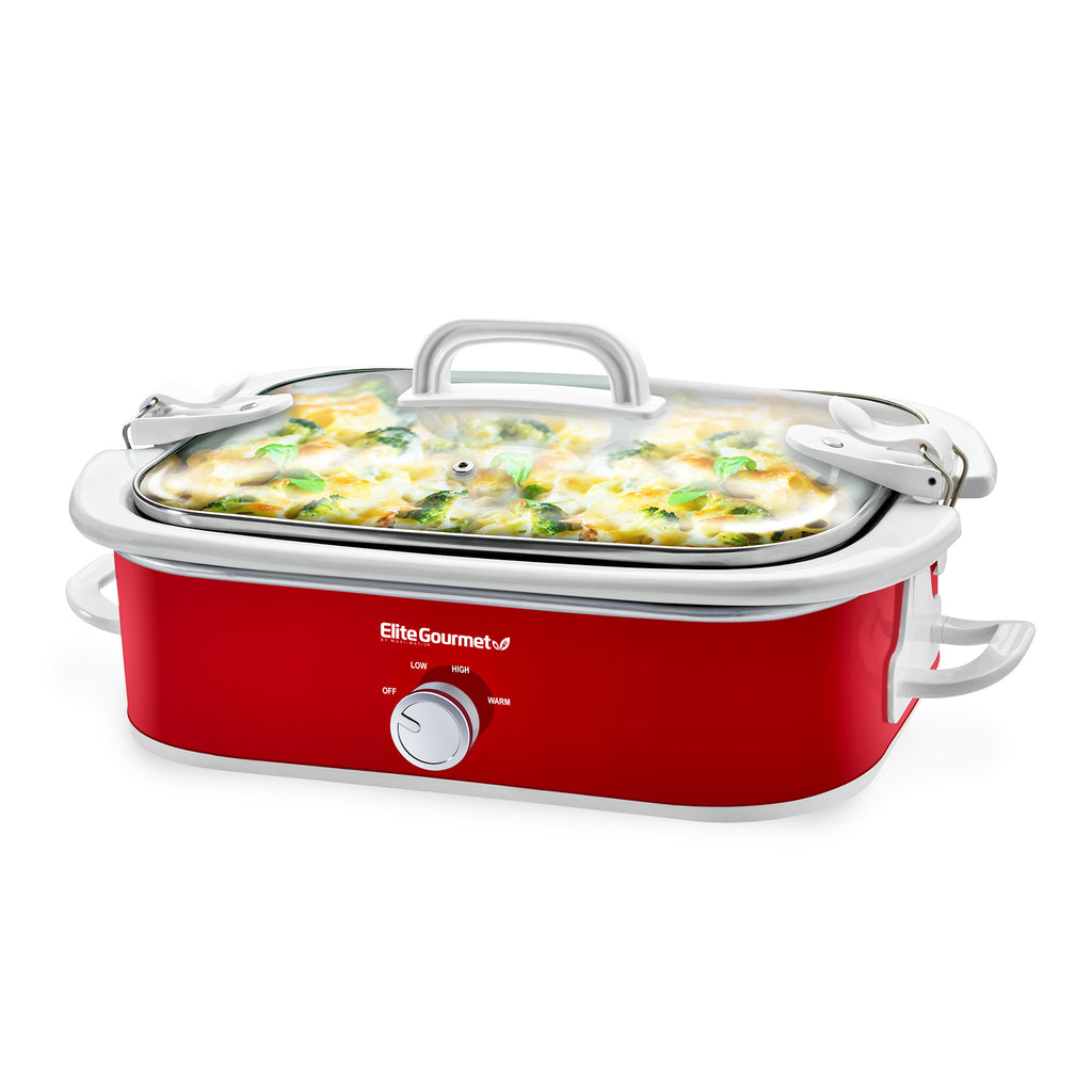 3.5Qt. Slow Cooker with Locking Lid (Red)